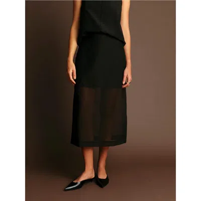 Deluc Hugh Sheer Skirt In Black