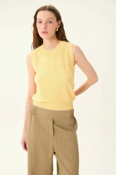 Deluc Icaria Sleeveless Knit Top In Butter Cream In Yellow