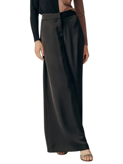Deluc Iris Satin Pants In Black