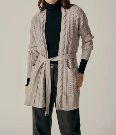Deluc Juniperus Cable Knit Cardigan In Grey