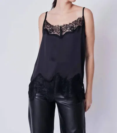 Deluc Lace Trimmed Cami In Black