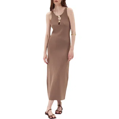 Deluc Lanzarote Sleeveless Knit Maxi Dress In Brown