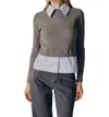 Deluc Amsonia 2 In 1 Shirt Jumper In Grey Melange In Grey