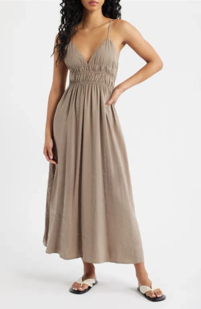 Deluc Leros Strappy Maxi Dress In Brown