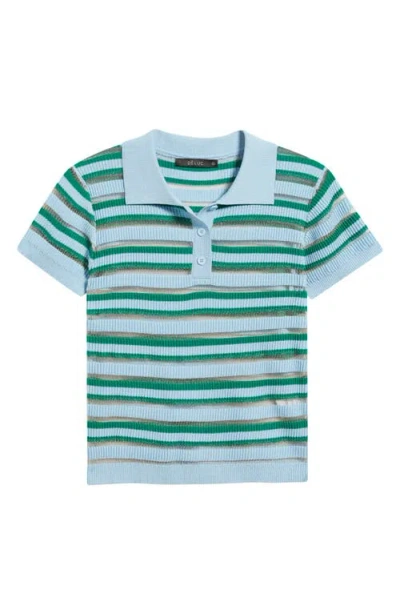 Deluc Levanzo Stripe Knit Polo In Multi