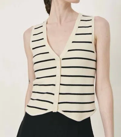 Deluc Liebermann Knitted Vest In Striped Black In Multi