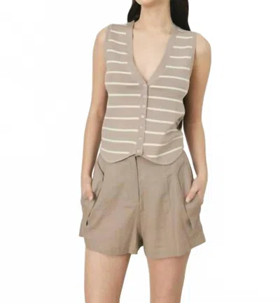 Deluc Liebermann Knitted Vest In Striped Vison In Brown