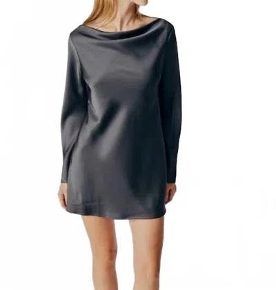 Deluc Ligustrum Mini Dress In Onyx Grey In Black