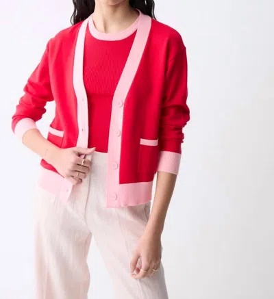 Deluc Lisboa Cardigan In Red/pink In Multi