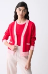 Deluc Lisboa Cardigan In Red In Red With Pink Details