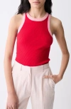 Deluc Lisboa Knit Top In Red In Red With Pink Details