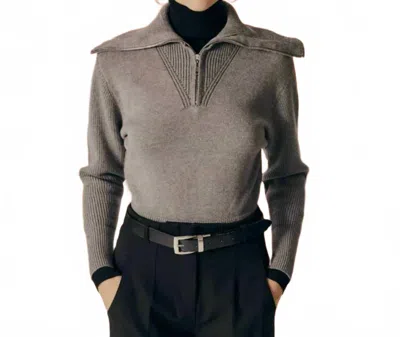 Deluc Lobelia Turtleneck Sweater In Grey Melange In Brown