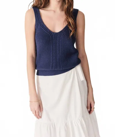 Deluc Lyam Knit Top In Navy In Blue