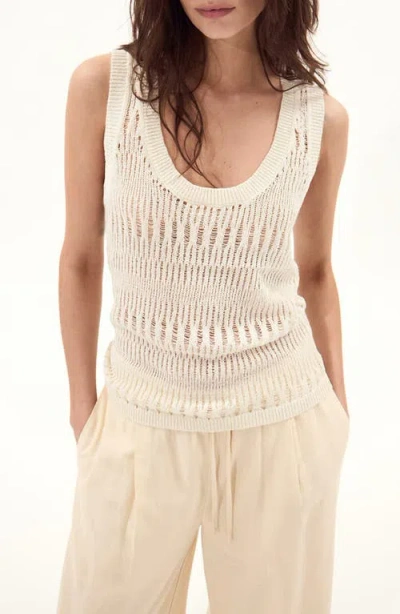 Deluc Mallorca Metallic Sheer Knit Tank In Neutral