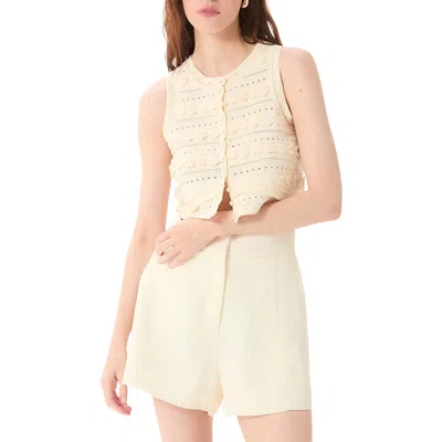 Deluc Malta Floral Appliqué Crop Pointelle Vest In Multi