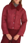 Deluc Mathew Faux Suede & Faux Shearling Jacket In Burgundy