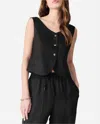 Deluc Button Up Vest In Black In Black