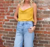 Deluc Metallic Top In Olive In Green