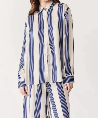 Deluc Milo Shirt In Blue/ivory