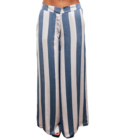 Deluc Milo Stripe Wide Leg Pants In Blue