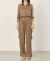 Deluc Minujin Satin Jumpsuit In Brown In Brown