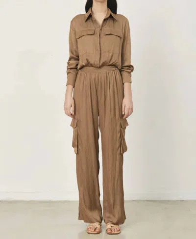 Deluc Minujin Satin Jumpsuit In Brown