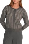 Deluc Moe Stripe Cardigan In Gray