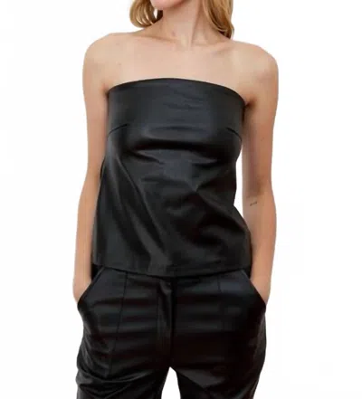 Deluc Morus Strapless Satiny Top In Black