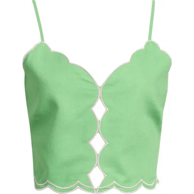 Deluc Muro Scallop Top In Green