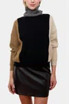 Deluc Nanci Color Block Turtleneck Sweater In Black Multi In Multi