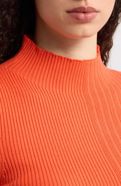 Deluc Nate Funnel Neck Sweater In Orange