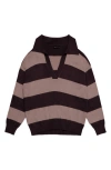 Deluc Nick Polo Stripe Sweater In Multi