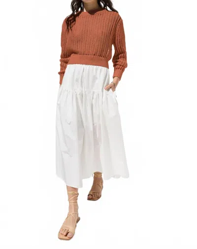 Deluc Open Knit Sweater In Brown