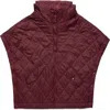 Deluc Otis Short Sleeve Puffer Poncho In Red