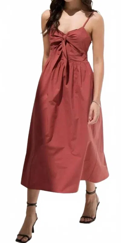 Deluc Padua Midi Dress In Red Brown