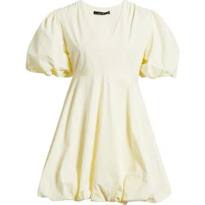 Deluc Palma Bubble Hem Cotton Poplin Dress In Yellow