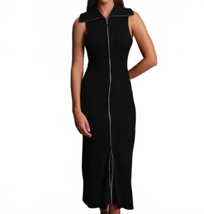 Deluc Paul Zip Up Knit Maxi Dress In Black