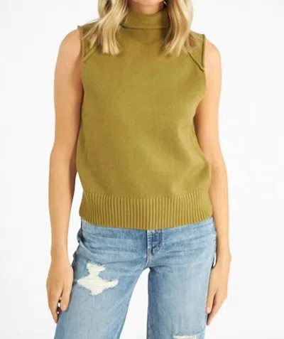 Deluc Penstemon Knit Turtleneck Vest In Khaki