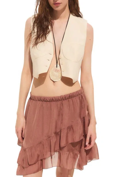 Deluc Piccola Ruffle Miniskirt In Brown