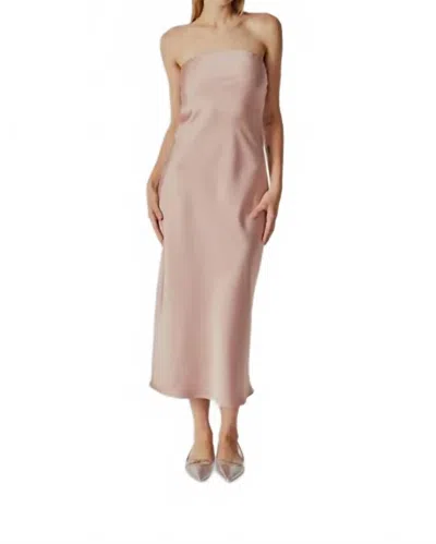 Deluc Platanus Strapless Midi Dress In Pale Pink