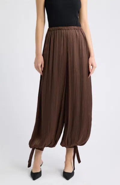Deluc Poison Satin Balloon Pants In Brown