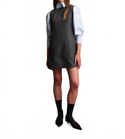 Deluc Porter Dress In Dark Grey Melange In Black