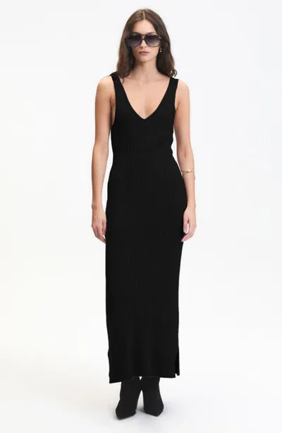 Deluc Randy Knit Body Con Maxi Dress In Black