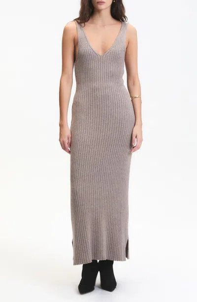 Deluc Randy Knit Body Con Maxi Dress In Brown