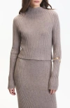 Deluc Randy Rib Crop Sweater In Brown