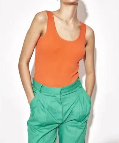 Deluc Ribbed Tank Bodysuit In Orange