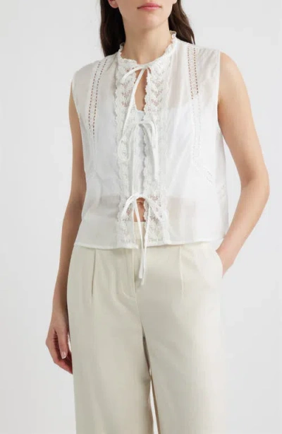 Deluc Rodas Lace Sleeveless Top In White