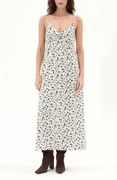 Deluc Rondella Floral Print Sleeveless Maxi Dress In White