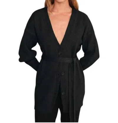 Deluc Ross Long Balloon Sleeves Cardigan In Black