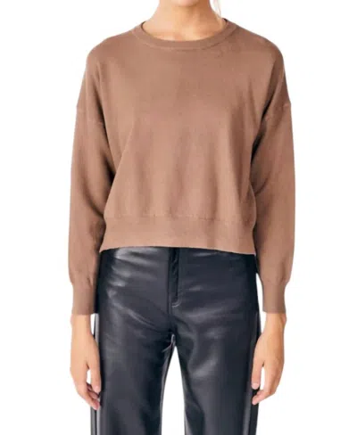Deluc Round Neck Polly Sweater In Mink In Grey